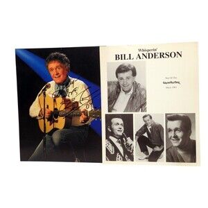 Bill Anderson Signed Autographed 8x10 Promo Photo + Bio Sheet Grand Ole Opry